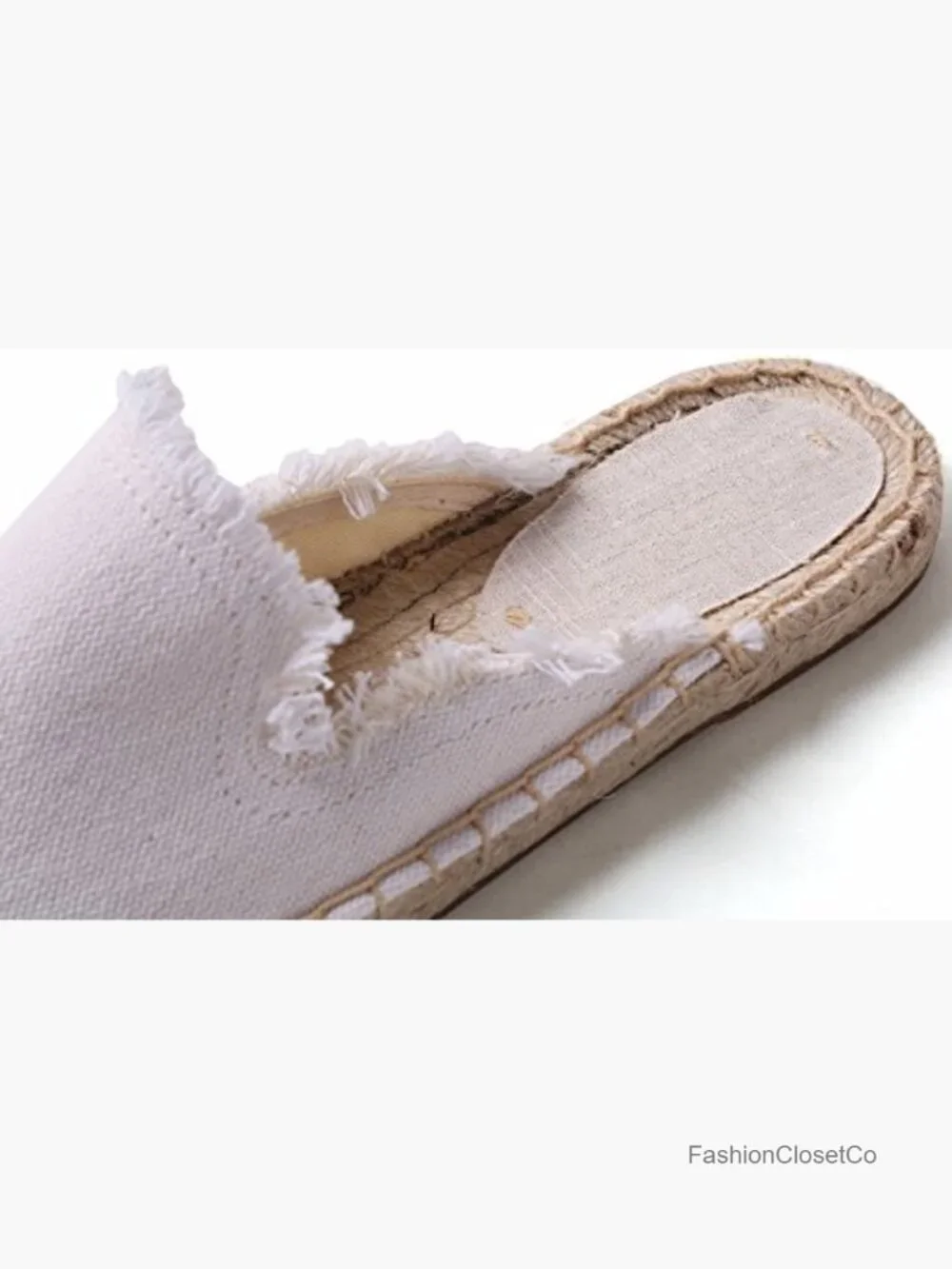 Canvas Espadrille Mules with Tassel - Breathable Flat Slip-Ons